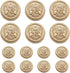 Meillia 17 Pieces Matte Gold Metal Blazer Button Set 15mm 20mm for Blazers, Suits, Sport Coats, Uniform, Jackets (MBM21)