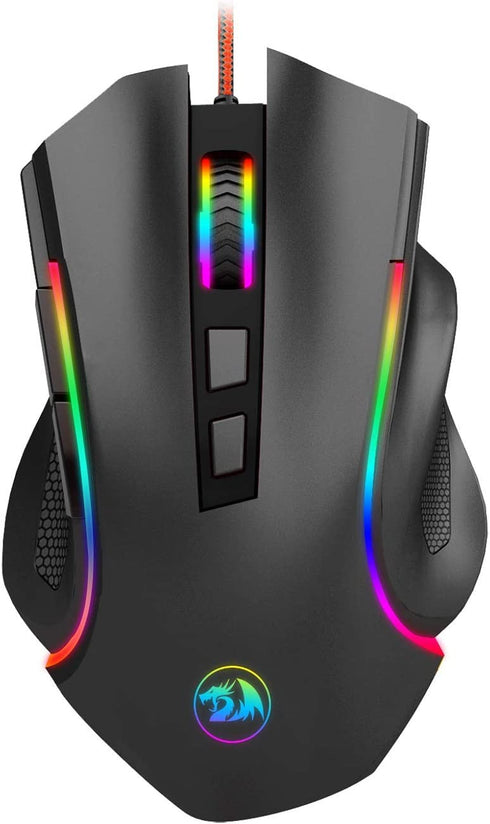 Redragon M602 RGB Wired Gaming Mouse RGB Spectrum Backlit Ergonomic Mouse Griffin Programmable with 7 Backlight Modes up to 7200 DPI for Windows PC Gamers (Black)