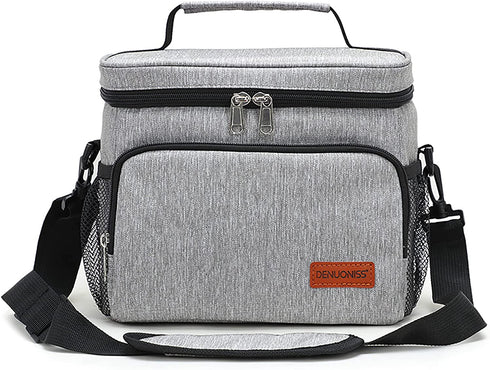 RealCool Lunch Box for Men/Women,Reusable Lunch Bag for Men,Insulated Lunch Box, Collapsible Leakproof Soft Sided Cooler, Portable Tote For School,Office,Outdoor Activities (7L-Gray)
