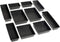 Zilpoo 10-Piece Plastic Drawer Bins, Kitchen Utensils Organization Trays, Bathroom Supplies Accessory Organizer, Vanity Makeup Storage Baskets, Black