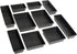 Zilpoo 10-Piece Plastic Drawer Bins, Kitchen Utensils Organization Trays, Bathroom Supplies Accessory Organizer, Vanity Makeup Storage Baskets, Black