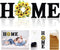 12 Inch Wood Home Letters with Sunflower Wreath for O, Wall Hanging Large Wooden Home Sign, Rustic Wall Decor for Living Room Kitchen Entryway, House Decorative Artificial Sunflower Wall Decoration