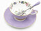 3 Piece Bone China Cup and Saucer Set with Spoon Vintage Porcelain Coffee Cup Set, Floral Tea Cup Set with Gold Trim and Gift Box, 7.1oz.