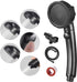 SINGSUO High Pressure Handheld Shower Head with On Off Switch, Detachable Shower Head, 3 Spray Modes Shower Massager Handheld with Hose and Adjustable Angle Bracket (Black)