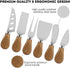 Cheese Knife Set,6pc Stainless Steel Cheese Knives Cutter for Charcuterie Board with Spreader/Slicer/Fork,Charcuterie Utensils with Wood Handle,Exquisite Cheese Butter Tool Collection Gifts Set