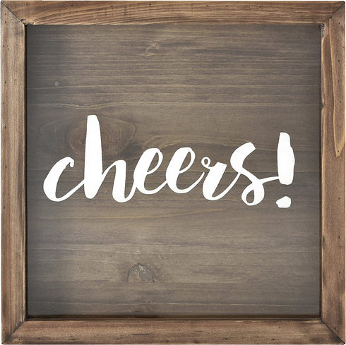 MCS 66959 Bar None Cheers Wine Cork Holder Shadowbox, 10"x10", Brown