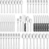 24 Pieces Silverware Set with Steak Knives, Yoehka Durable Stainless Steel Flatware Cutlery Set, Service for 4, Kitchen Utensil Tableware Set for Home and Restaurant Mirror Polished & Dishwasher Safe