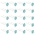 QIUTIMIY 20 Pack (Blue)Crystal Flower Hair Pins Rhinestone Hair Clips for Bridal Wedding Women Hair Jewelry Accessories, with Clear Container