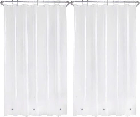LiBa Shower Curtain Liners, PEVA 2 Pack Frosted Bathroom 72" W x 72" H, 8G Heavy Duty