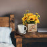AceList 2 Pcs Decorative Fake Flowers with Led Lights in Wooden Box, Artificial Sunflowers Pot, Artificial Sunflower with Vase for Home Office Desk Kitchen Decoration, Valentine's Day/Mother's Day