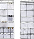 Armindou Extra Large Pockets Hanging Over The Door Shoe Organizer 2 Pack Closet Shoe Organizer With 8 Extra Large Mesh Storage Pockets for Bedroom Door Apartment Storage (White, 64.1X22.8 )