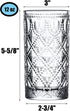 Yesland 6 Pack Vintage Drinking Glasses - 12 Oz Romantic Water Glassware Crystal Emboss Juice Glasses - Double Old Fashioned Glass and Tasting Tumblers for Juice, Cocktail, Whiskey, Beverages, Beer