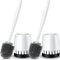 Toilet Bowl Brush Holder Set: 2 Pack Silicone Deep Cleaning Toilet Cleaner Brush for Bathroom - Compact Toilet Scrubber Accessories with Caddy for Bathroom Decorative - White