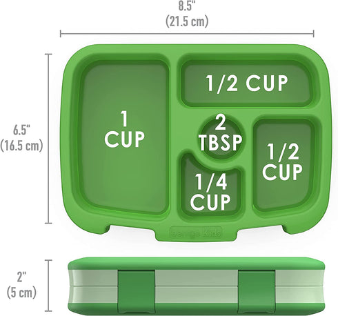 Bentgo® Kids Children™s Lunch Box - Leak-Proof, 5-Compartment Bento-Style Kids Lunch Box - Ideal Portion Sizes for Ages 3 to 7 - BPA-Free, Dishwasher Safe, Food-Safe Materials (Green)