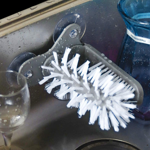 Glass Cup Brush Cleaner with Suction Cups for Bar Kitchen Sink