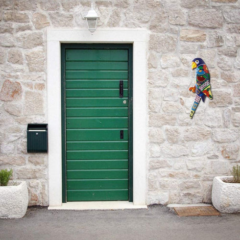 Zcaukya Wall Decor Hanging for Indoor Outdoor Home Bedroom Office Garden (Parrot Blue)