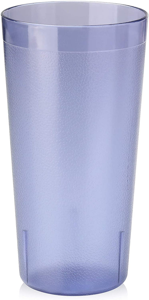 New Star Foodservice 46441 Tumbler Beverage Cup, Stackable Cups, Break-Resistant Commercial SAN Plastic, 20 oz, Blue, Set of 12