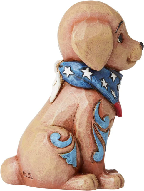 Enesco Jim Shore Heartwood Creek Mini Patriotic Puppy Figurine, 3.5", Multicolor