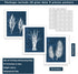 9 Pieces Botanical Wall Art Prints Navy Blue White Tropical Plant Flower Pictures Posters Boho Wall Decor for Bedroom Living Room Kitchen Home Decoration 8"x 10" UNFRAMED