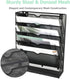EASEPRES Mesh Wall File Organizer 5 Tier Vertical Mount Hanging Holder Magazine Rack with Bottom Flat Tray, Black