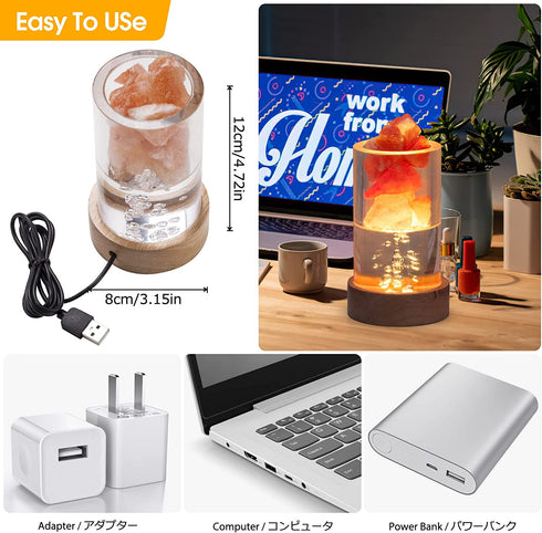 Himalayan Salt Lamp with 16 Colors Changing, Zanflare USB Crystal Salt Rock Lamp, Hand Carved Wood Base Table Lamp, Pink Salt Night Light Gifts for Mother, House Warming, Holiday Gifts