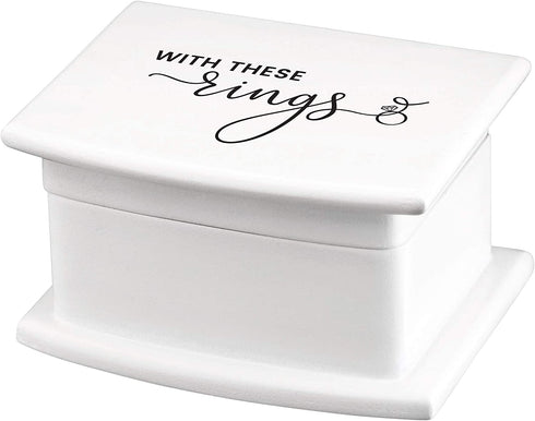 Lillian Rose White, Thee Wed Box Ring Pillow Alternative, 2.85x3.75x2.1