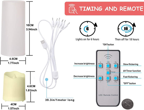 6PCS Rechargeable Tea Lights Candles with Remote and Timer, Flameless Flickering Votive Candles with USB Charging Cable & Frosted Cups, Electric Fake Candle for Home, Wedding, Holiday Decoration