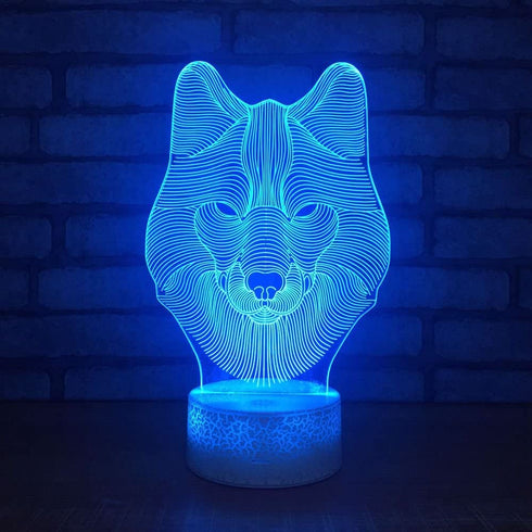 3D Lamp Animals Wolf Night Light Touch Table Desk Lamps 7 LED Colors Changing Lighting Wolf Shape Acrylic Table Desk Bedroom Decoration Cool Gifts Ideas Birthday Xmas (Animals Wolf)