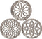3 Pcs Thickened Wooden Rustic Wall Decor Flower Carved Wall Art Farmhouse Geometric Frame Hanging Art Decor for Home Decor (Light Brown,Round)