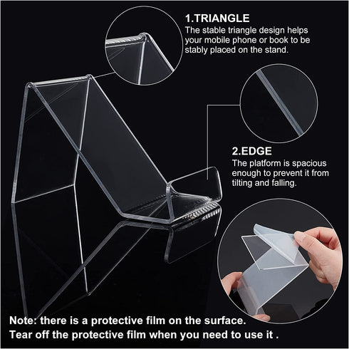 PH PandaHall 6 Pack Acrylic Book Display Stands Brochure Picture Easel Stand Artwork Stand Holder Organizer Carrier