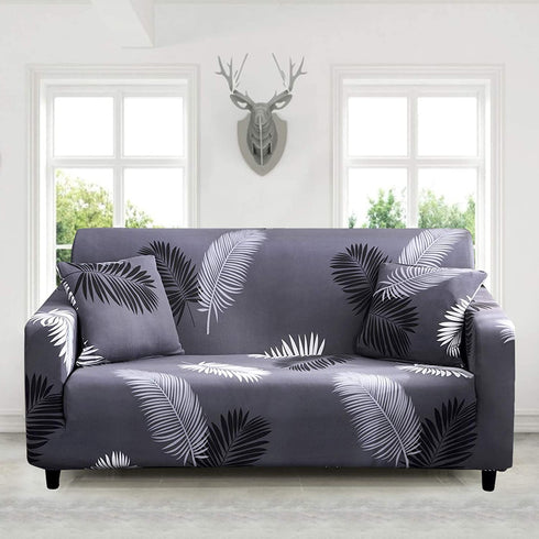 JOYDREAM 1 Piece Armchair Slipcover, Stretch Sofa Covers, Printed Sofa Slipcovers, Furniture Protector Universal for Armchair, 1 Seater Sofa Cover with 1 Pillowcase (Small, Feather)