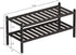 Dranixly Shoe Rack, 2-Tier Bamboo Stackable Shoe Shelf Storage Organizer, Shoe Stand for Closet, Entryway, Hallway, Bathroom and Living Room?Black?