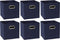 Household Essentials 81-1 Foldable Fabric Storage Bins | Set of 6 Cubby Cubes with Handles | Navy Blue, 6 lbs