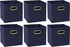 Household Essentials 81-1 Foldable Fabric Storage Bins | Set of 6 Cubby Cubes with Handles | Navy Blue, 6 lbs