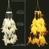 Bed Canopy with Double Circle White Feather Dream Catcher and 50 LED Fairy String Lights, Mosquito Net - Unique Style Dome Bed Netting Canopy Curtains Canopy - Suggested for Twin Full Queen King Bed