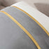 WACOMECO Velvet Throw Pillow Covers - Soft Decorative Cushion Covers Cases with Gold Leather for Sofa Bedroom Livingroom Car, 18 x 18 in, Grey and White
