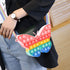HOMICO Pop Shoulder Bag Fidget Toy Rainbow Butterfly Pop Fidget Bag Toy Silicone Pop Bubble Sensory Fidget Toy School Supplies Birthday Party Favors for Girls
