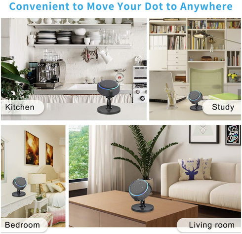 ?Echo Dot Stand‘ Table Holder for Echo Dot 3rd Generation, 360° Adjustable Stand Bracket Mount, Space-Saving Dot Accessories, No Muffled Sound Original Outlet Hanger for Smart Home Speaker
