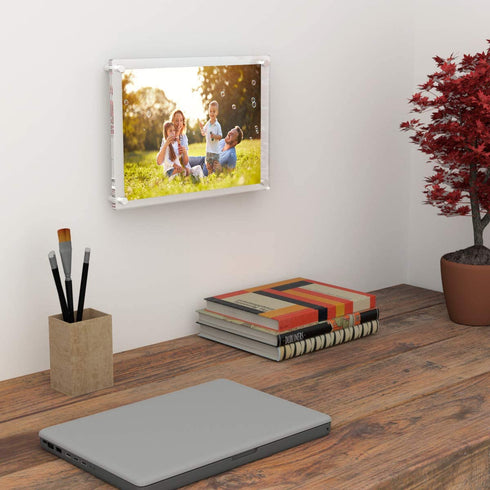 AITEE Acrylic Floating Picture Frame 8.5x11?Clear Photo Frame Wall Mount,Display Lucite Photo Frames for Office/Home/Living Room. Full Frame Size 9.4x13.3