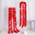 Hawesome 33Ft Artificial Flowers Red Hydrangea Garlands Silk Wisteria Vines Home Decor Party Wedding Garden Decoration Pack of 10 (Red)
