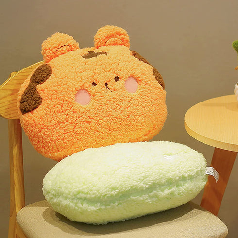 Madaooo 3D Animal Plush Pillow, Home Cushion Decoration Plush Toy, Cute Throw Pillow for Home Decoration Great Gift for Kids (Frog)