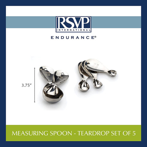 RSVP International (MOD-S) Oval Measuring Spoons, Stainless Steel
