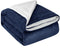 Comaza Sherpa Fleece Throw Blanket - Navy Blue Reversible Thick Blanket Extra Soft Warm & Cozy Microfiber Blanket (50x60 inches)