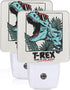 Dinosaur Tyrannosaurus T Rex Set of 2 Night Light Auto Sensor Dusk to Dawn Energy Efficient Plug in Led Nightlight Home