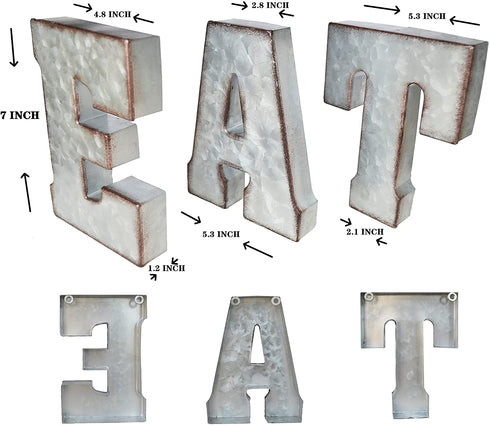 Zoreal HOME Sign Rustic Galvanized Metal Letters Free Standing Home Decorative Sign Farmhouse Wall Decor