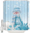 Libaoge Christmas Shower Curtain Bathroom Decor Christmas Cute Snowman Winter Snoflake Blue Shower Curtains Waterproof Polyester Fabrics Bath Curtain Bath Curtain with Hooks 72x72in