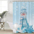 Libaoge Christmas Shower Curtain Bathroom Decor Christmas Cute Snowman Winter Snoflake Blue Shower Curtains Waterproof Polyester Fabrics Bath Curtain Bath Curtain with Hooks 72x72in