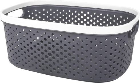 Plastic Storage Baskets with Handles Shower Caddy Portable Storage Bins Organizer for Bathroom Dorm Household Storage Bedroom and Kitchen, Black