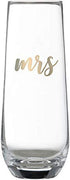 Lillian Rose Gold Mrs. Stemless Champagne Glass, 1 Count (Pack of 1), Clear