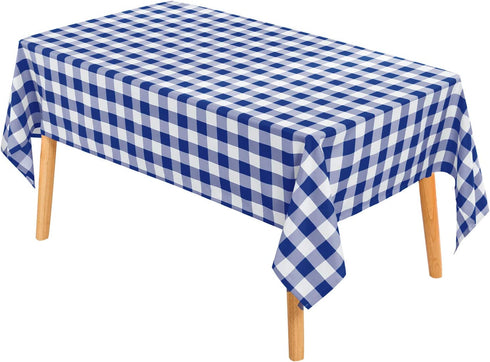 Hiasan Royal Blue Checkered Tablecloth Rectangle - Wrinkle Resistant, Stain Resistant and Waterproof Gingham Table Cloth for Kitchen, Dining and Picnic, 60 x 102 Inch